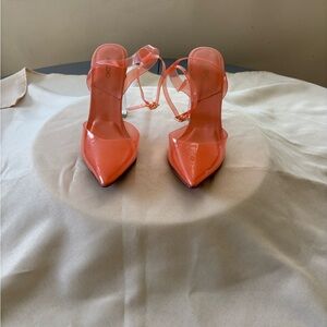 Aldo Transparent Pink Strappy Heels